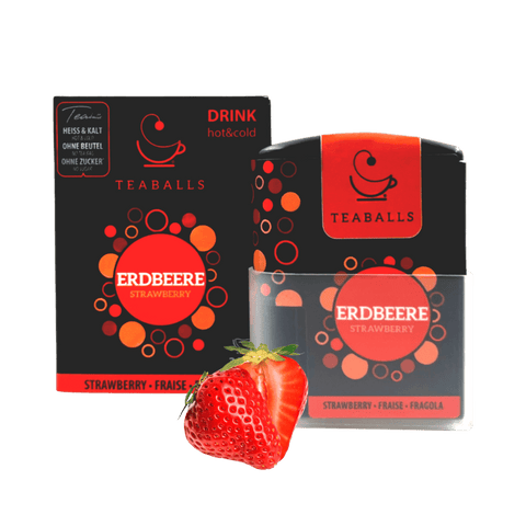 TEABALLS - Dosierspender Erdbeere | BLACK SELECTION | 120 TEABALLS für 30-60 Tassen - TEABALLS OFFICIAL | TEABALLS Schweiz | Tee ohne Beutel 
