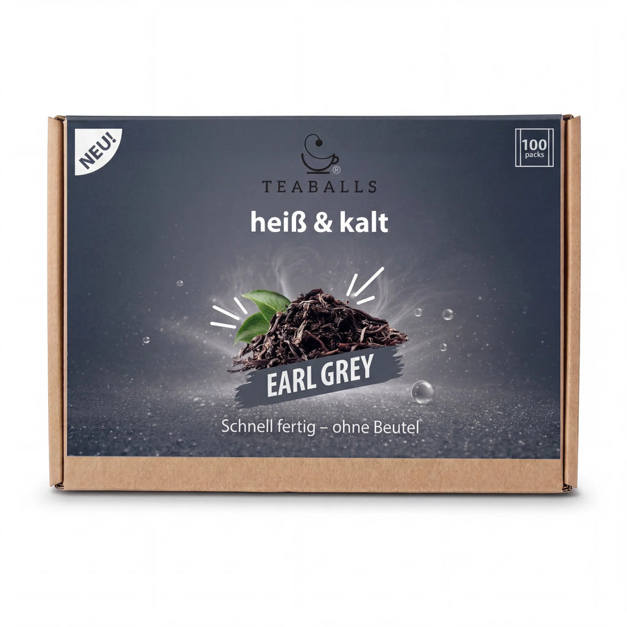 TEABALLS Earl Grey scatola da 100 bustine monodose – confezione
