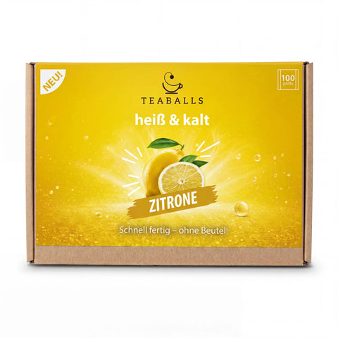 TEABALLS Zitrone 100er Sachetbox – Verpackung