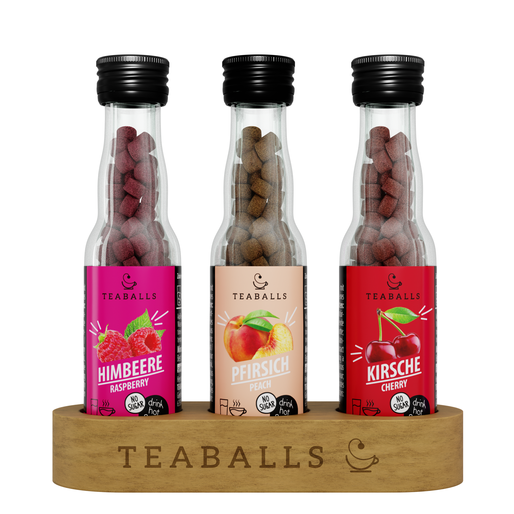 TEABALLS - 3er Set DANCE MIX - HIMBEERE, PFIRSICH, KIRSCHE