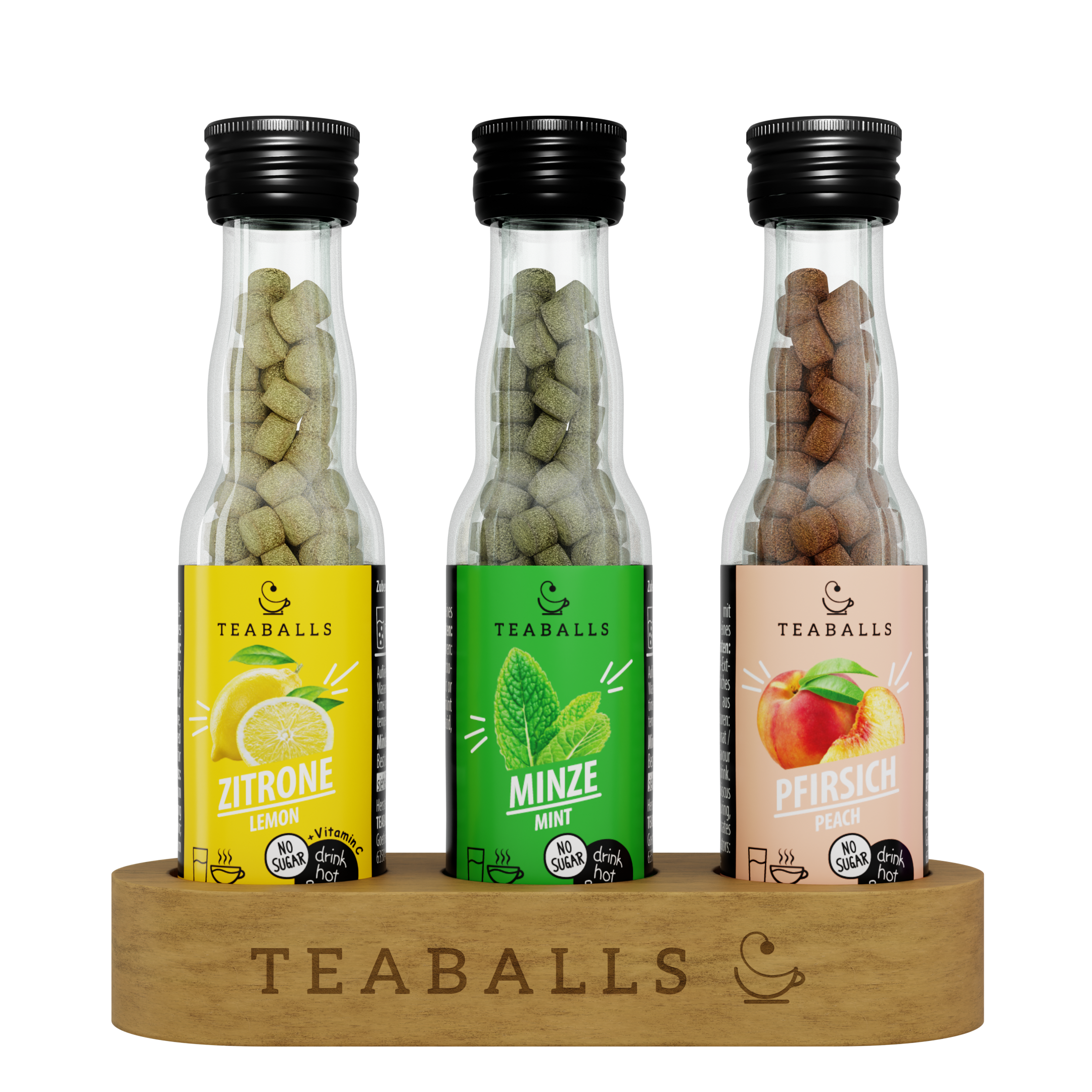 TEABALLS - 3er Set EISTEE MIX - ZITRONE, MINZE, PFIRSICH