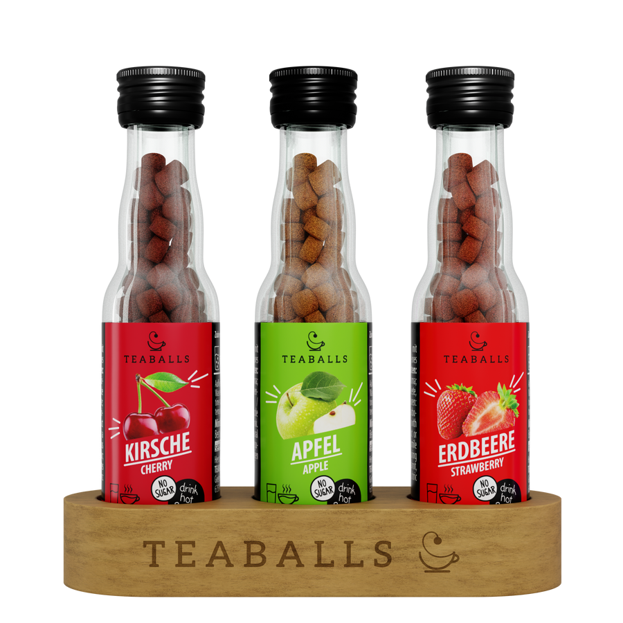 TEABALLS Set da 3 RITORNO A SCUOLA — set di tè e acqua aromatizzata. Senza zucchero, caldo e freddo.