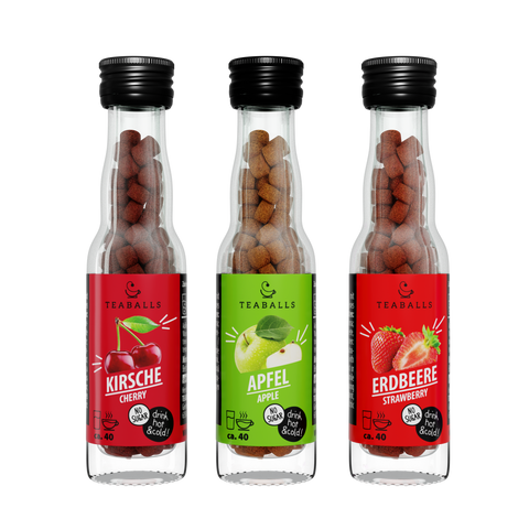 TEABALLS - 3er Set SCHULSTART - KIRSCHE, APFEL, ERDBEERE