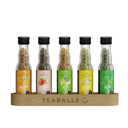 TEABALLS - 5er Set BIG CITRUS - ORANGE, PFIRSICH, APFEL, ZITRONE, MINZE