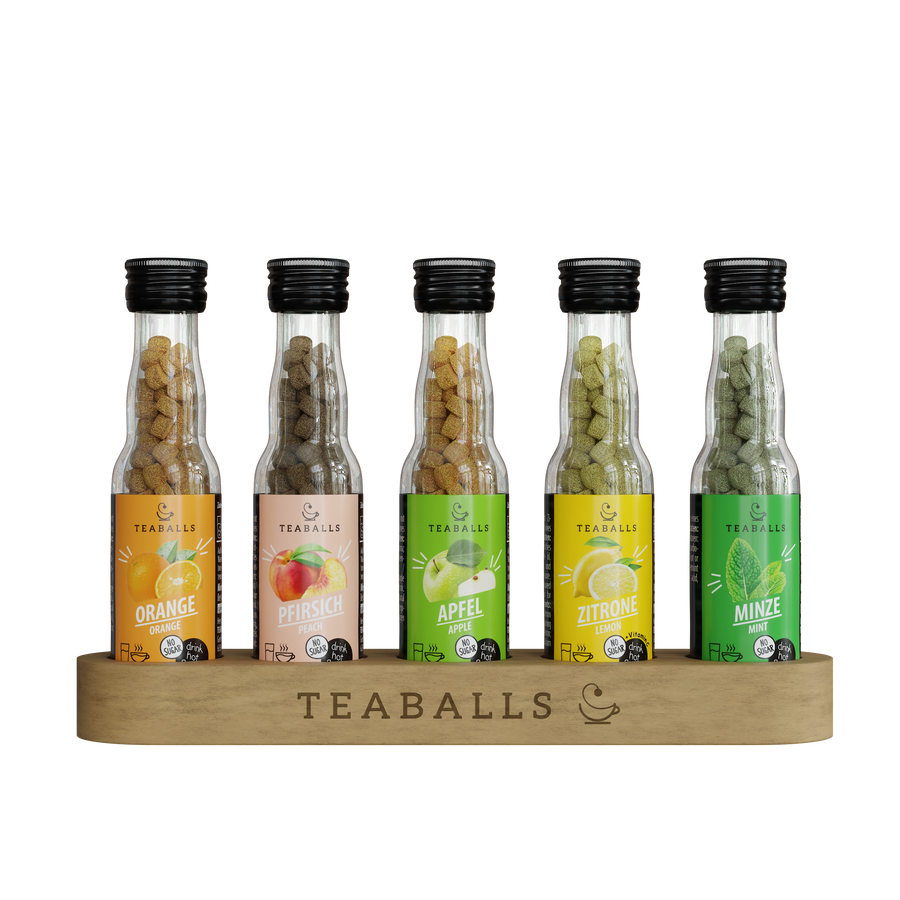 TEABALLS Set da 5 BIG CITRUS — set di tè e acqua aromatizzata. Senza zucchero, caldo e freddo.