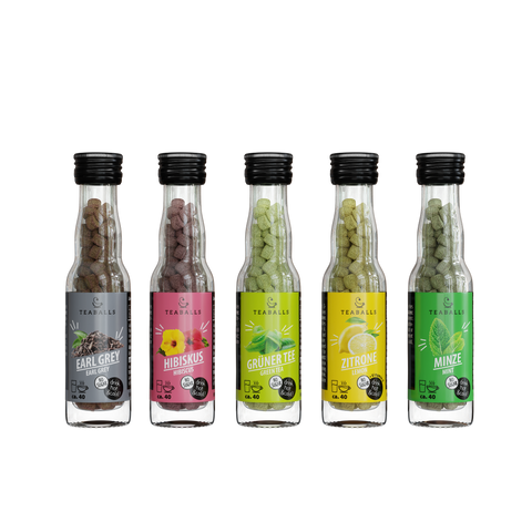 TEABALLS - 5er Set BIG CITRUS - ORANGE, PFIRSICH, APFEL, ZITRONE, MINZE