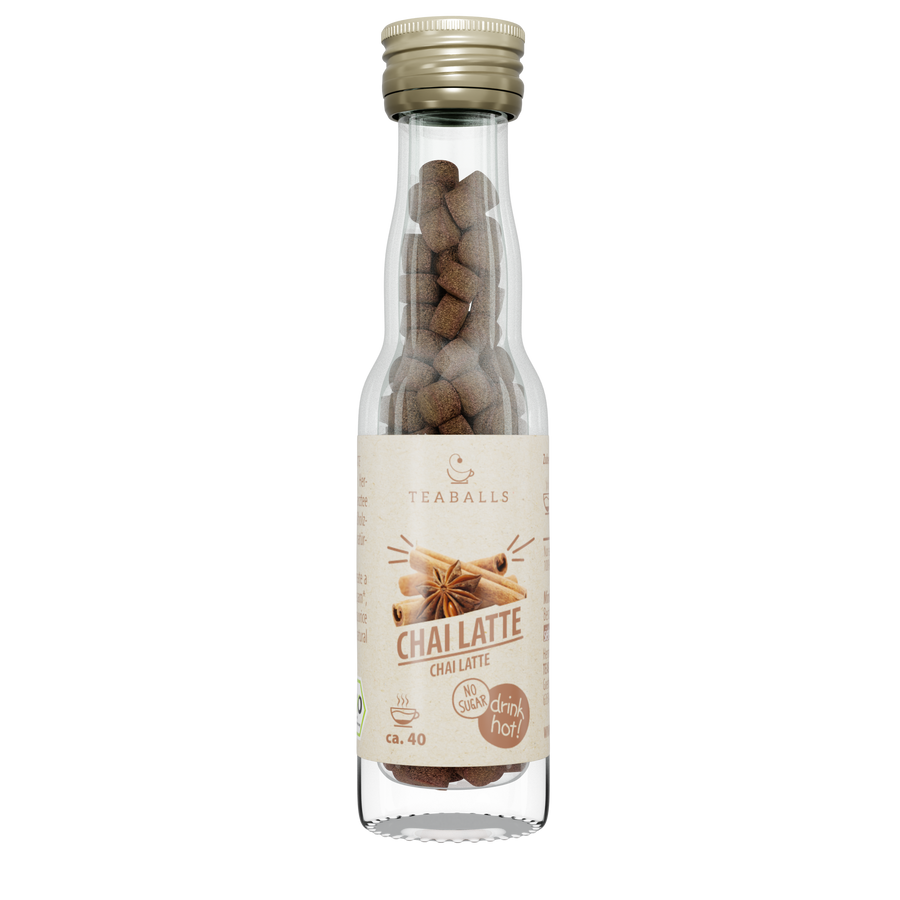 TEABALLS Bio Chai Latte — 100% Bio-Tee naturtrüb. Rückstandslos, zuckerfrei.