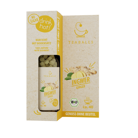 Bio Ingwer Teaballs - Naturtrüb - 30-75 Tassen