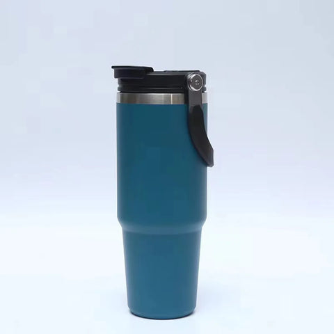 Isolierbecher 900ml Edelstahl — Doppelwand auslaufsicher — Perfekt für TEABALLS — Detailansicht. Heiss & kalt.