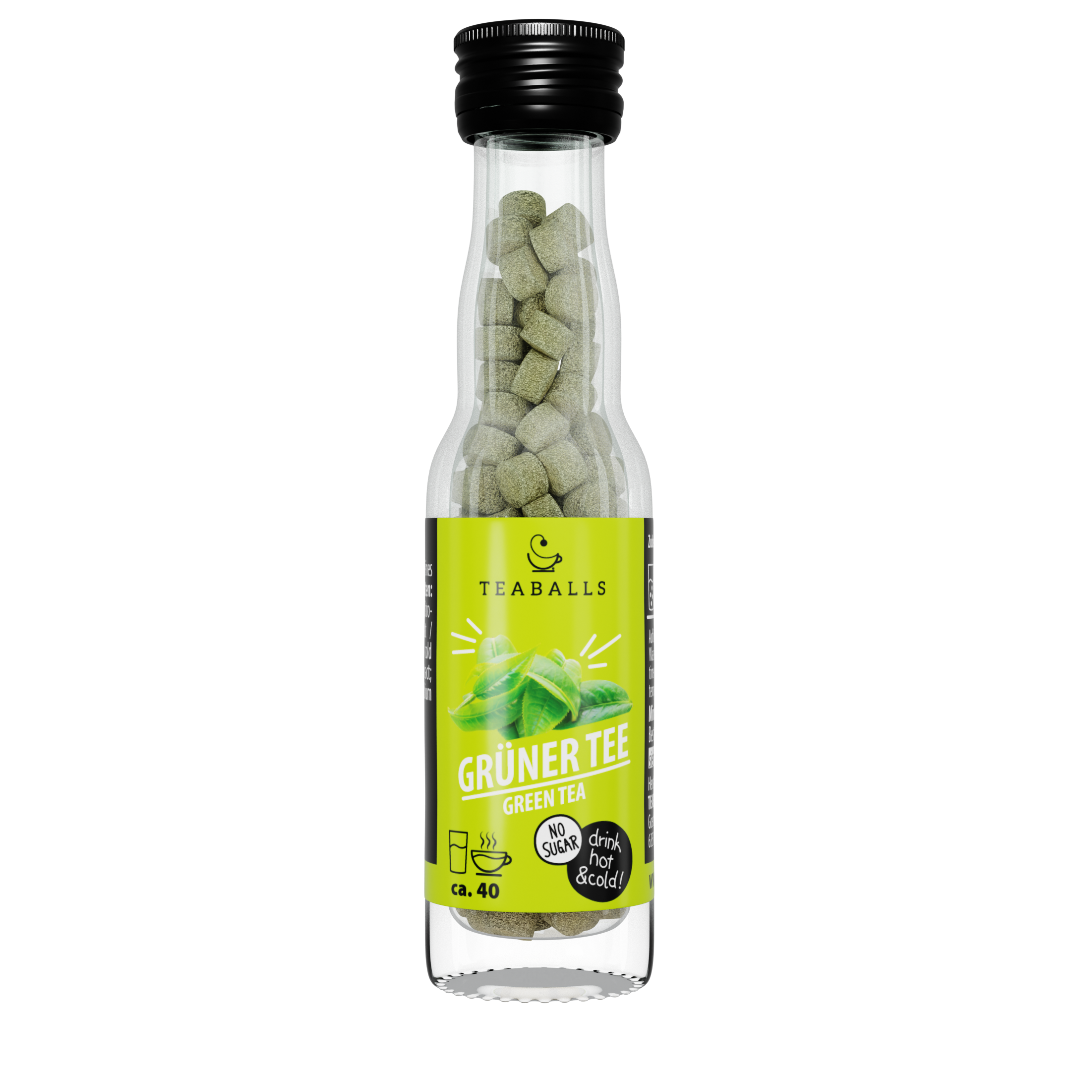 TEABALLS Grüner Tee Brause – zuckerfreier Eistee in der Flasche, ideal für 4 Wochen zuckerfrei