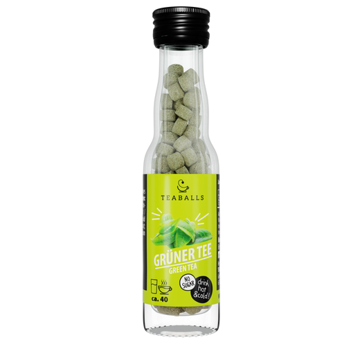 TEABALLS Grüner Tee Brause – zuckerfreier Eistee in der Flasche, ideal für 4 Wochen zuckerfrei