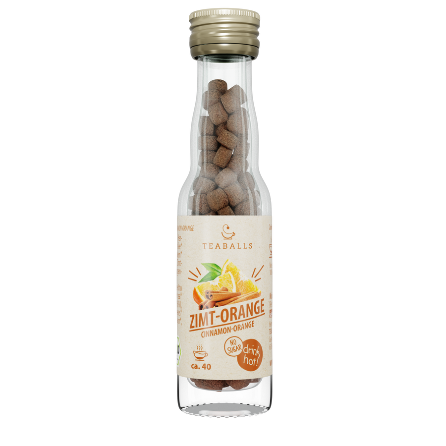 TEABALLS Bio Zimt Orange — 100% Bio-Tee naturtrüb. Rückstandslos, zuckerfrei.