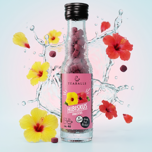TEABALLS Hibiskus kaufen Schweiz — Fruchtig-herber Hibiskus-Tee ohne Zucker, heiss & kalt