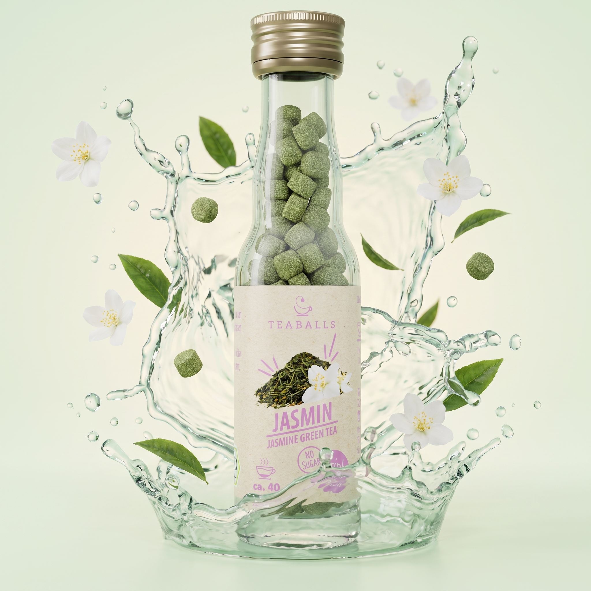 TEABALLS Bio Jasmin Grüner Tee kaufen Schweiz — blumiger Bio-Grüntee naturtrüb, rückstandslos & zuckerfrei