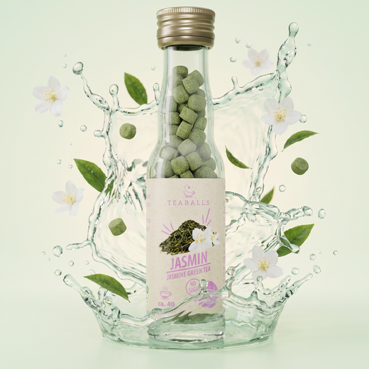 TEABALLS Bio Jasmin Grüner Tee kaufen Schweiz — blumiger Bio-Grüntee naturtrüb, rückstandslos & zuckerfrei