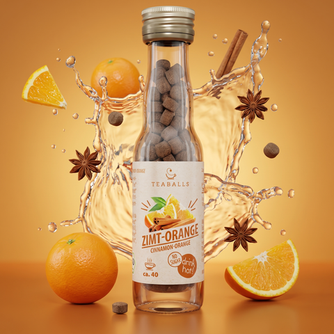 TEABALLS Bio Zimt Orange kaufen Schweiz — naturtrüber Bio-Tee ohne Teebeutel, rückstandslos & zuckerfrei