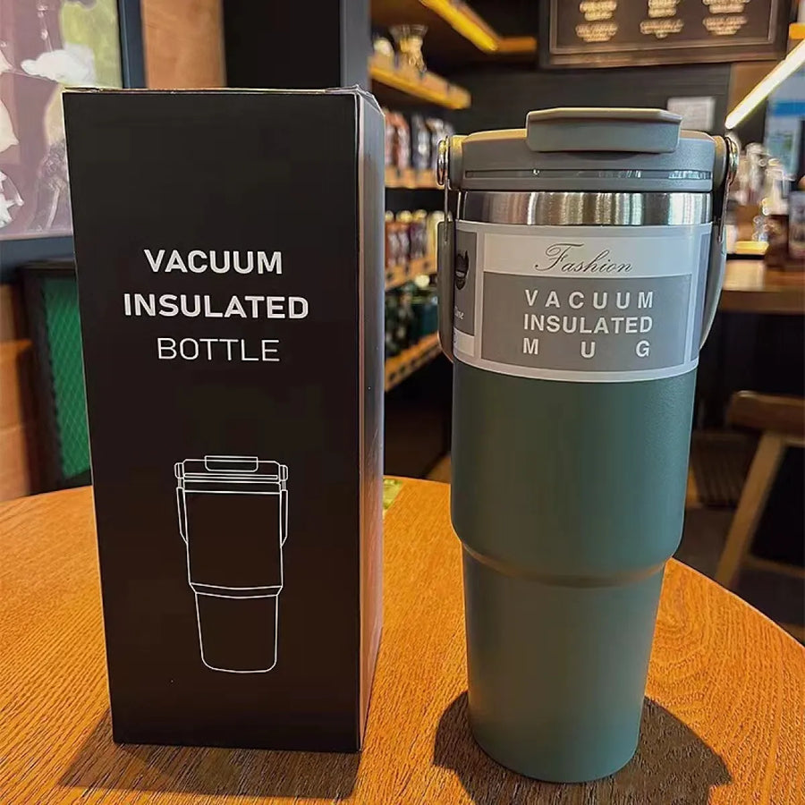 Bicchiere isolato 900 ml in acciaio inox visto dall'alto – ampia apertura per TEABALLS e cubetti di ghiaccio