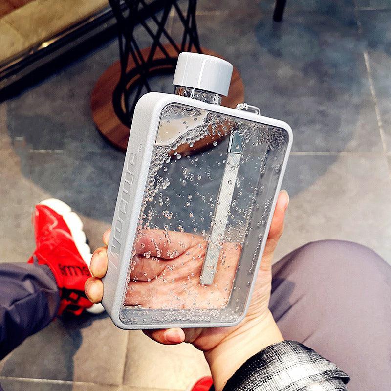 Flache Wasserflasche 380ml — auslaufsicher & platzsparend — Perfekt für TEABALLS. Heiss & kalt.