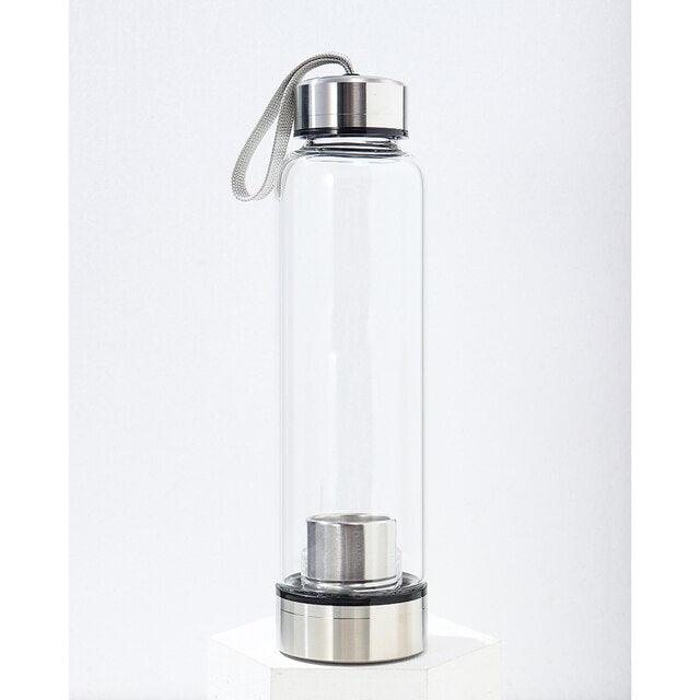 Kristallglas Wasserflasche 750ml Borosilikat — Für TEABALLS — Perfekt für TEABALLS — Detailansicht. Heiss & kalt.