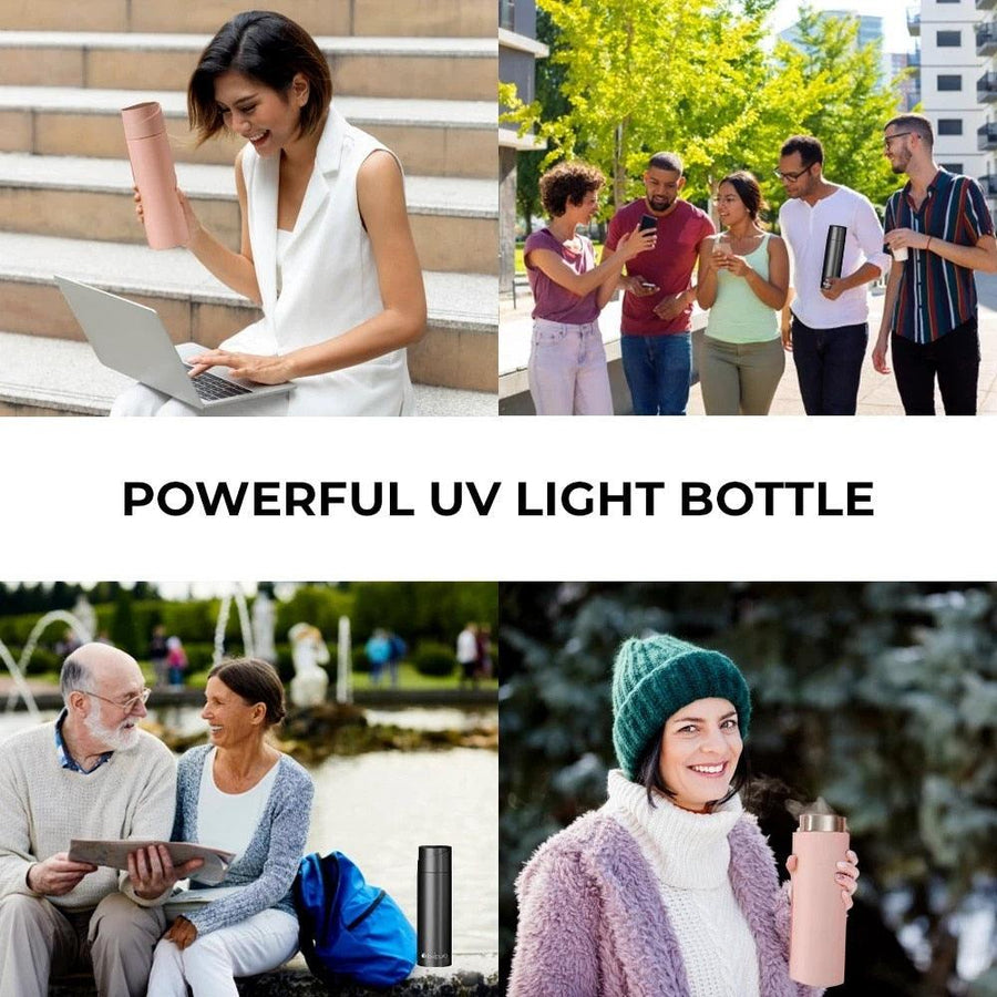 Bottiglia d'acqua con sterilizzazione UV 420 ml — igienica e isolata — vista dettagliata
