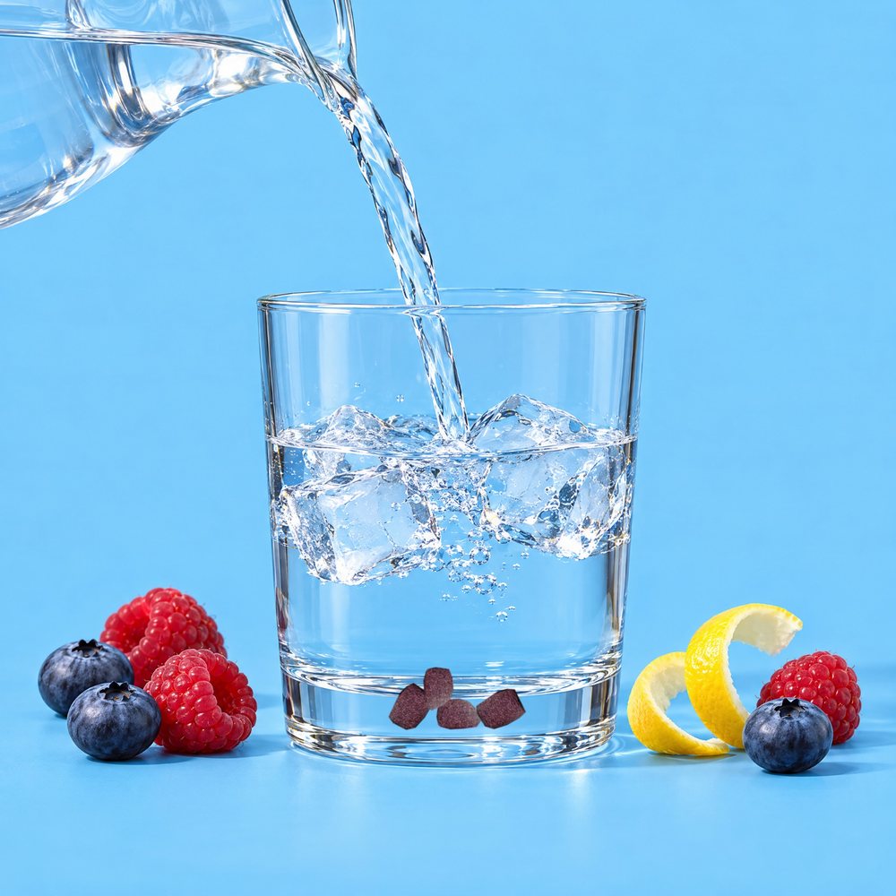Wasser dazu.